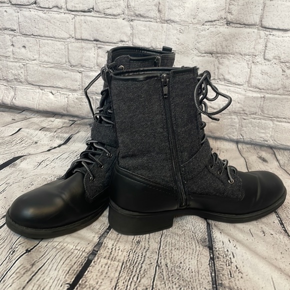 UNR8ED Alexis Black Grey  Side Zipper Combat Boots New Women’s Size 11 - Picture 2 of 13